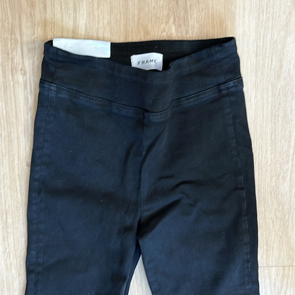 NWT FRAME Denim Black High-Rise Jet Set Flare Jeans Sz 1 - Picture 2 of 6